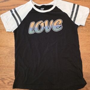 Zone Pro Black and White Kids Tee with Love Graphic